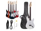 New Blue White Black 6 Color Rose Wood Fingerboard Electric Guitar + Accessories