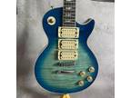 Blue 6Strings Electric Guitar Flame MapleTop Chrome Hardware HHH Pickups