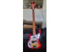 Left Handed Fire Red Electric Bass