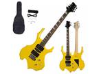 New Yellow Flame Type Beginner Practice Right-Handed Electric Guitar Set