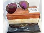 NEW Maui Jim MAVERICKS P264-16R Rose Gold TITANIUM Pink Lens Aviator Sunglasses