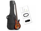 Glarry 44 Inch Gib 5 String H-h Pickup Laurel Wood Fingerboard Electric Bass Gu
