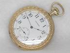 Antique Waltham Gents 49mm Fancy 14k Yellow Gold Fill Pocket Watch, Serviced!