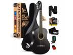 Pyle Beginner Acoustic Guitar Kit, 1/4 Junior Size All Wood Instrument