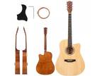 Glarry 41" Adult Cutaway Folk Acoustic Guitar WIthi Bag Board Tool Burlywood