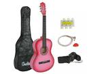 38" Pink Beginners Acoustic Guitar w/Guitar Case, Strap, Tuner And Pick Set
