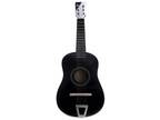 Mini Acoustic Guitar Black Wood Beginner Practical Small Toy Guitarra for Kids