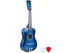 23” Mini Acoustic Guitar Wood Beginner Blue Small Toy Guitarra for Kids Gift