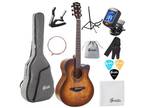 40 Inch Acoustic Guitar Premium Solid Spruce Top Cutaway Acustica Guitarra Bu...