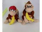 Donkey Kong Plush 1999 TAKARA Diddy & Donkey Kong Banana RARE