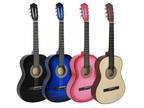 38" Acoustic Guitar with Bag, Strap, Pick Multi Color Right Hand Beginner Guitar