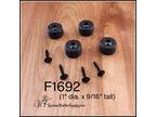 Penn F1692 small rubber cabinet feet 1" diameter x 9/16" tall