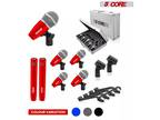 5Core 7 Pieces Drum Mic Kit w/ Metal Bass Snare Condenser Microphone Clip & Case