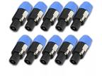 10PCS Speakon Connector 2 Pole Male Plug Compatible for Audio Loudspeaker Cable