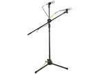 Rockville GIGSTAND DUAL Microphone Stand with (2) Mic Clips and Detachable Boom