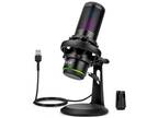 USB Microphone Noise Cancellation Cardioid Condenser Gaming Mic for PC Laptop