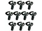 10 LOT open slip on flexible rubber plastic mic clip holder for microphone stand