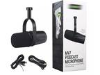Black Shure MV7 Cardioid Dynamic Vocal / Broadcast Microphone USB & XLR Outputs