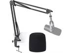 MV7 Boom Arm Mic Stand W/ Pop Filter, Compatible W/ Shure MV7 and SM7B