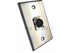 1-Port Socket XLR 3-Pin Female Stainless Steel Microphone Mic Audio Wall Plate