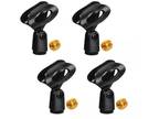 5Core 4 Pack Universal Microphone Clip Holder with 5/8 Male to 3/8 Female Screw