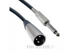 25ft XLR 3-Pin Male to 1/4" Mono Plug Shielded Microphone Mic Audio Cable Cord