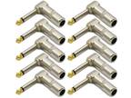 10 Pack Lot 1/4 Ts Right Angle Mono Phone Plug Cord Connector 6.3mm Cable Jack