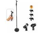 5Core Round-Base Floor Microphone Stand With Quick Release Single Hand Clutch