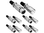 10 Pack XLR 3-Pin Female Male Audio Mic Microphone Adapter Cable Connector Plug