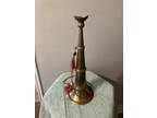 Old Firefighter Fire Parade Horn Trumpet or Bugle Aged Brass Antique Vintage