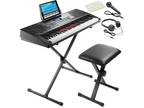 61-Key Digital Keyboard w/ Light Up Keys - Electronic Piano Kit, Stand, Stool