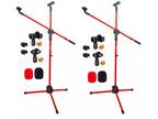 2x Microphone Stand Boom Telescoping Stand Tripod Holder Mic Clip Arm 5Core