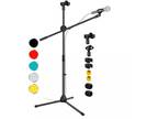 5Core Microphone Stand Dual Mic Clip Boom Arm Foldable Tripod 360° Rotating