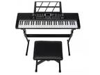 Glarry 61 Key Keyboard with Piano Stand,Piano Bench, Built In Speakers,Headphone