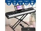 Full Size 88-Key Semi-Weighted Digital Piano Electronic Keyboard Stand+Pedal+Bag