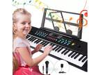 61-Key Electronic Keyboard Portable Digital Music Piano With Stand & Microphone