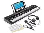 OPEN BOX - 61-Key Digital Keyboard Piano, Beginner Kit w/ Headphones & Mic