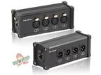 4 Channel DMX Hub XLR Cable Extender 2 Pack Set | RJ45 Ethercon Wire Live Stage