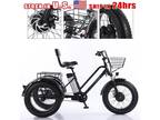 500W 48V 12A Electric Snow Tricycle 3 wheel e-bike Fat Tire Tricycle Brand NEW