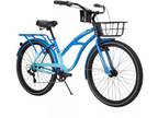Huffy Airway 26" 6-Speed Luxury Cruiser Bike, Blue, Built-In Comfort & Utility