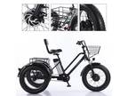 500W 48V 12A Electric Snow Tricycle 3 wheel e-bike Fat Tire Tricycle E4