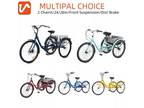 VIRIBUS 26"/24" 7-Speed Adult Tricycle Trike 3-Wheel Bike w/Basket Heavy Duty