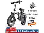 Adult Ebike 500W Peak Motor Folding 48V 15AH Electric Bicycle 25MPH 35Mile Range