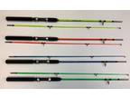 CROCODILE 180 AY 6' solid fiberglass fishing rod~2 section-Pick Your Color