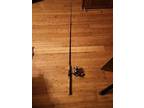 Vtg Zebco Pro Staff Spinning Fishing Rod & 7 Bearing Reel Combo 2 Piece Rod 6' M