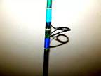Custom Spinning Rod Mahi Blue Green Yellow Marble 50-80 Lb 8' New