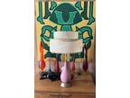 Vintage Mid Century Atomic Pink Lamp
