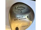 Callaway Titanium Great BIG BERTHA War Bird LH 3 Wood Graphite Firm Flex Shaft