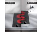 Electric Ceramic Cooktop 2 Burner Ceramic Glass Stove Top Touch Control 1800W US