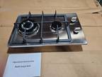 Gas Cooktop 12" Stainless Steel 2 Burners Built-in Gas Stove LPG NEW RV CAMPER